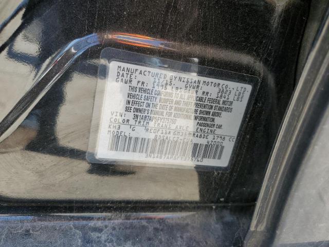 3N1AB7AP5FY375760 - 2015 NISSAN SENTRA S BLACK photo 12