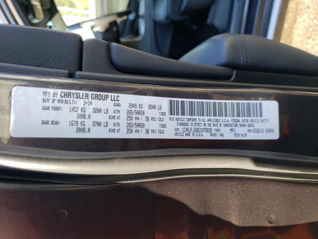 1C4RJFJG8EC475839 - 2014 JEEP GRAND CHER SUMMIT ნაცრისფერი ფოტო 12