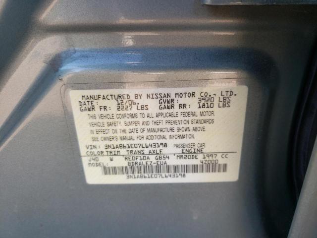 3N1AB61E07L643198 - 2007 NISSAN SENTRA 2.0 GREEN photo 13