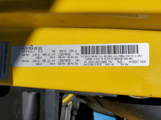 3C6URVJG6GE108096 - 2016 RAM PROMASTER 3500 HIGH 黄色 照片 14