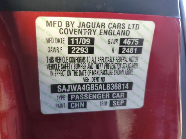 SAJWA4GB5ALB36814 - 2010 JAGUAR XK PORTFOLIO RED photo 12