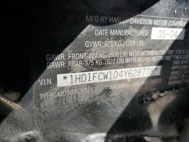 1HD1FCW104Y628778 - 2004 HARLEY-DAVIDSON FLHTCUI 黑色 照片 10