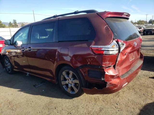 5TDYZ3DCXKS007228 - 2019 TOYOTA SIENNA XLE BURGUNDY photo 2