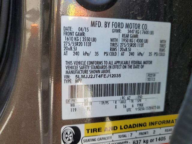 5LMJJ2JT4FEJ12035 - 2015 LINCOLN NAVIGATOR 棕色 照片 13