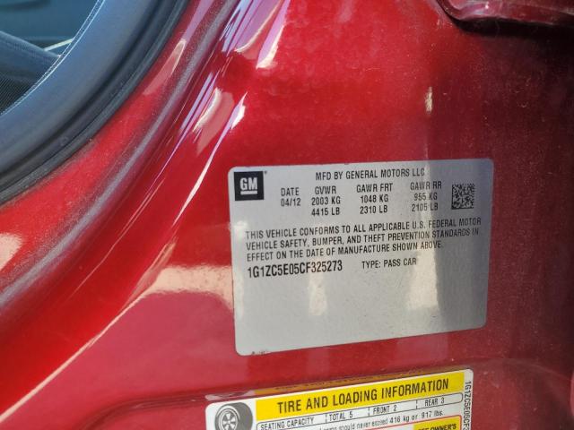 1G1ZC5E05CF325273 - 2012 CHEVROLET MALIBU 1LT RED photo 12