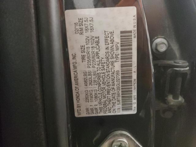 5J8TB4H35GL027069 - 2016 ACURA RDX CHARCOAL photo 13