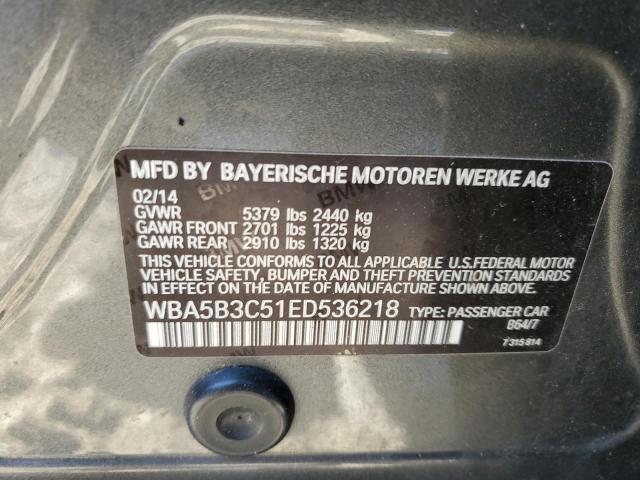 WBA5B3C51ED536218 - 2014 BMW 535 XI GRAY photo 12