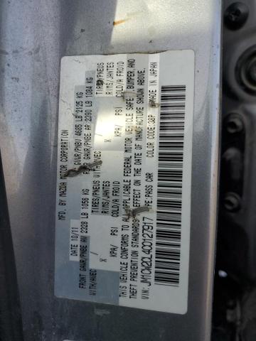 JM1CW2CL4C0127917 - 2012 MAZDA 5 SILVER photo 12