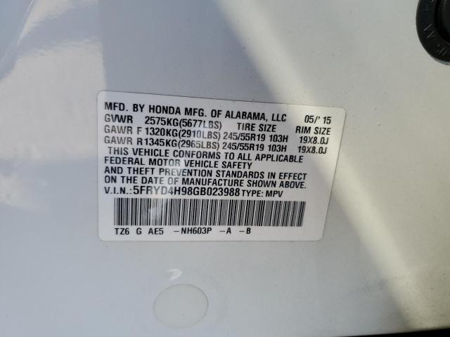 5FRYD4H98GB023988 - 2016 ACURA MDX ADVANCE WHITE photo 12