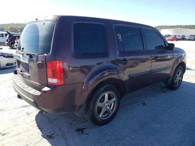 5FNYF3H27BB035826 - 2011 HONDA PILOT LX MAROON photo 3