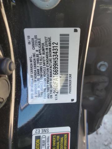 2HGFA16699H534312 - 2009 HONDA CIVIC LX-S أسود صورة 12