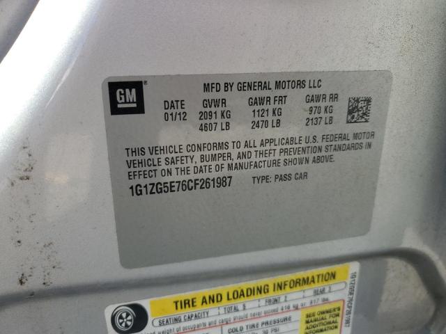 1G1ZG5E76CF261987 - 2012 CHEVROLET MALIBU LTZ Күміс фото 12