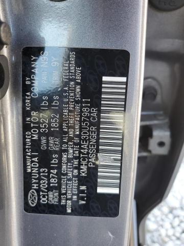 KMHCT4AE3DU579811 - 2013 HYUNDAI ACCENT GLS GRAY photo 12