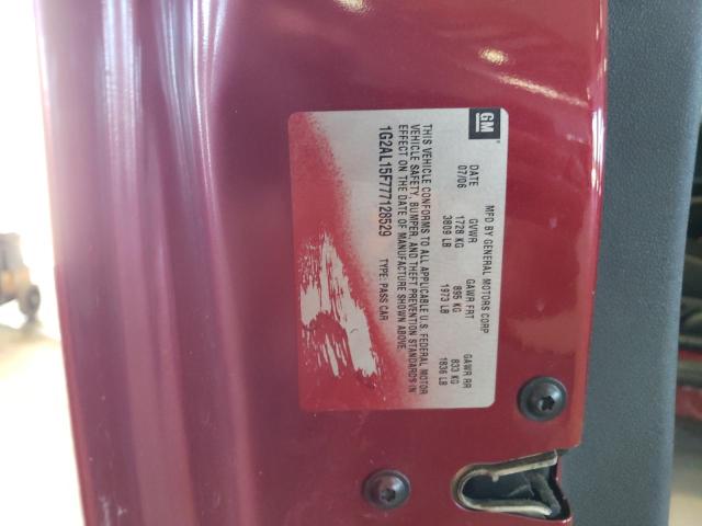 1G2AL15F777128529 - 2007 PONTIAC G5 Kırmızı fotoğraf 12