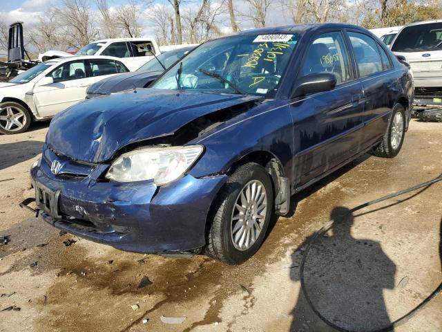 2HGES16575H608966 - 2005 HONDA CIVIC LX BLUE photo 1