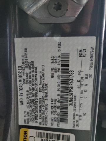 3LN6L5F95HR631788 - 2017 LINCOLN MKZ RESERVE ნაცრისფერი ფოტო 12