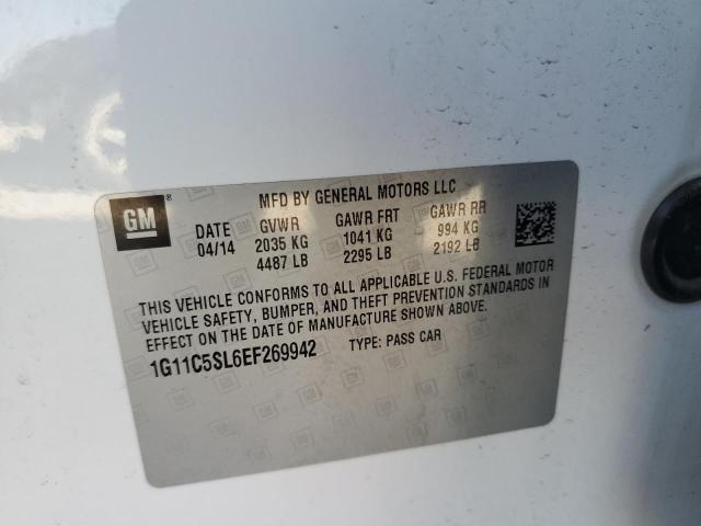 1G11C5SL6EF269942 - 2014 CHEVROLET MALIBU 1LT WHITE photo 12