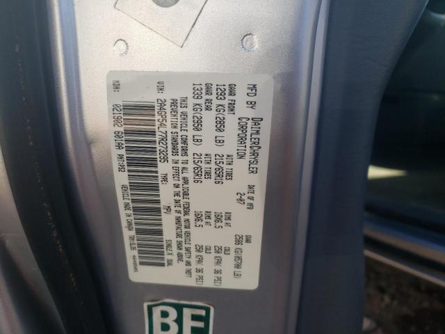 2A4GP54L77R273295 - 2007 CHRYSLER TOWN & COU TOURING SILVER photo 12