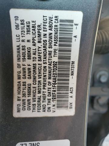 19XFA1F64AE070392 - 2010 HONDA CIVIC LX-S Գրաֆիտ լուսանկար 13