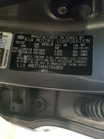 KNDJT2A64C7443810 - 2012 KIA SOUL + GRAY photo 13