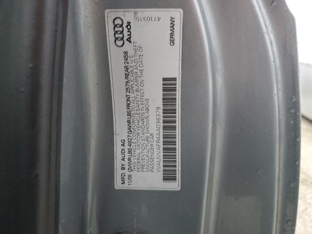 WAUVVAFR4AA036379 - 2010 AUDI S5 PRESTIGE 银色 照片 12