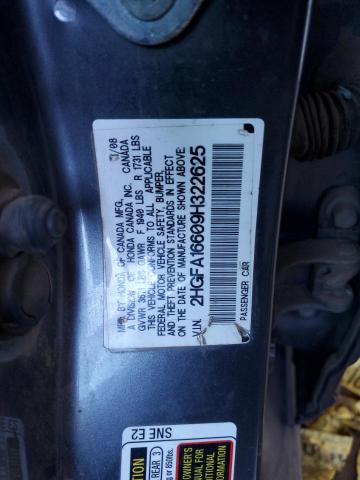 2HGFA16609H322625 - 2009 HONDA CIVIC LX-S 灰色 照片 12