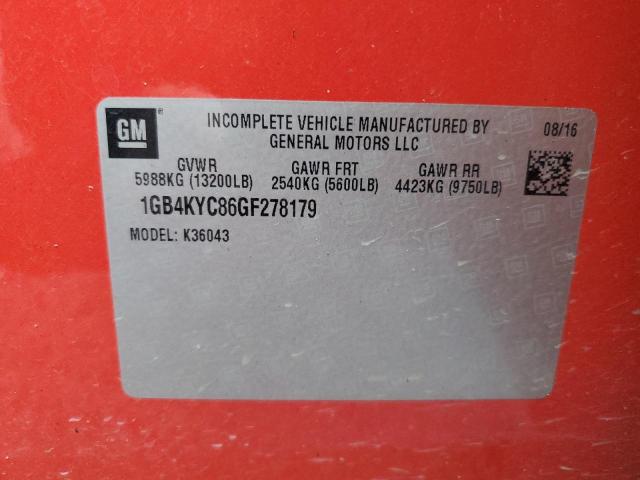 1GB4KYC86GF278179 - 2016 CHEVROLET SILVERADO K3500 RED photo 12