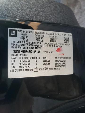 3GNTKGE34BG105147 - 2011 CHEVROLET AVALANCHE LTZ BLACK photo 12