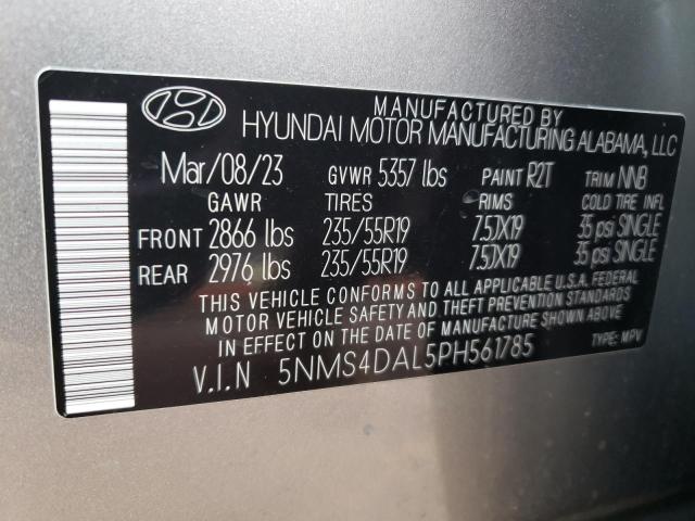 5NMS4DAL5PH561785 - 2023 HYUNDAI SANTA FE LIMITED SILVER photo 13