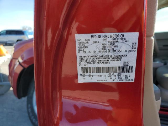 1FMCU031X8KA68680 - 2008 FORD ESCAPE XLT RED photo 12