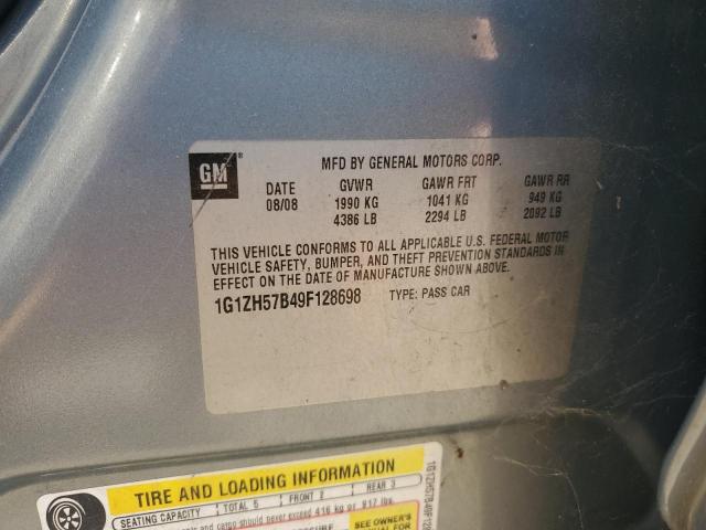 1G1ZH57B49F128698 - 2009 CHEVROLET MALIBU 1LT GRAY photo 12