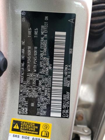 5TDJKRFH1FS205042 - 2015 TOYOTA HIGHLANDER XLE GOLD photo 13