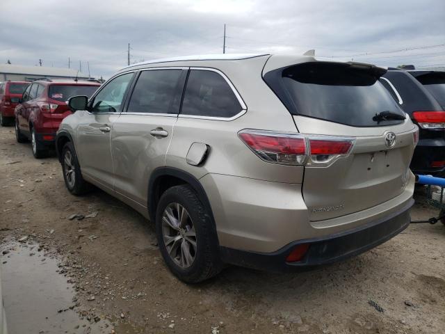 5TDJKRFH1FS205042 - 2015 TOYOTA HIGHLANDER XLE GOLD photo 2