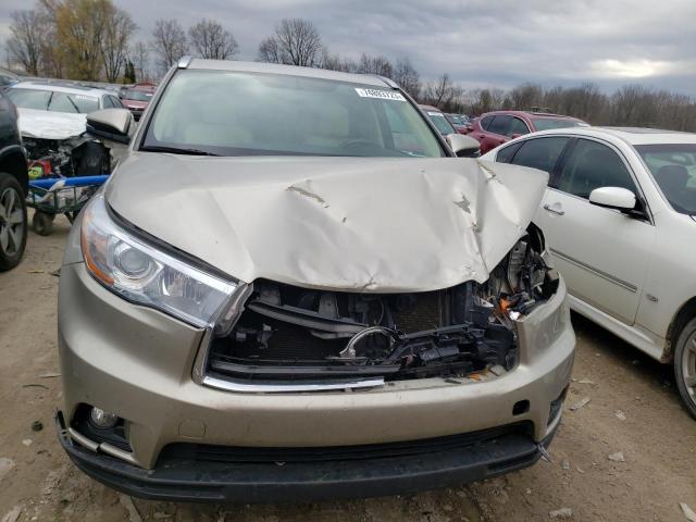 5TDJKRFH1FS205042 - 2015 TOYOTA HIGHLANDER XLE GOLD photo 5