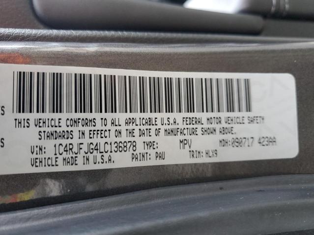 1C4RJFJG4LC136878 - 2020 JEEP GRAND CHER SUMMIT GRAY photo 12