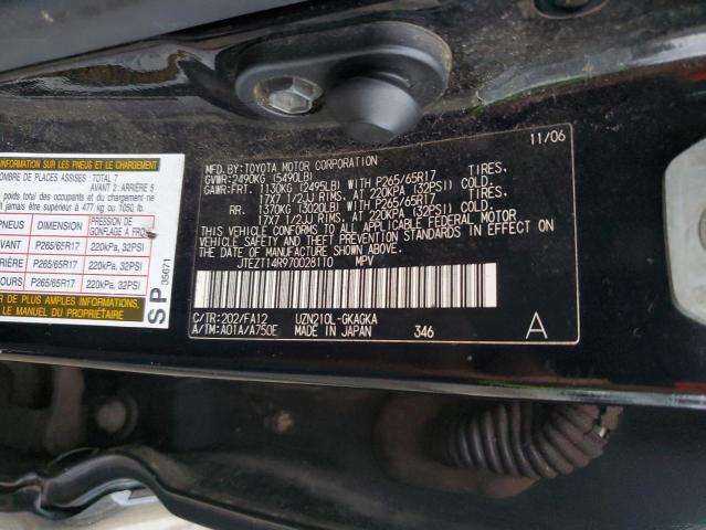 JTEZT14R970028110 - 2007 TOYOTA 4RUNNER SR5 BLACK photo 13