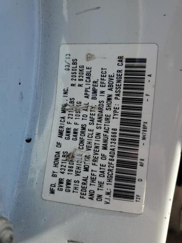 1HGCR2F84DA138668 - 2013 HONDA ACCORD EXL WHITE photo 12