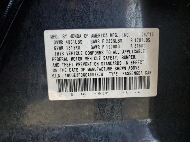 19UDE2F36GA007878 - 2016 ACURA ILX BASE WATCH PLUS BLACK photo 13