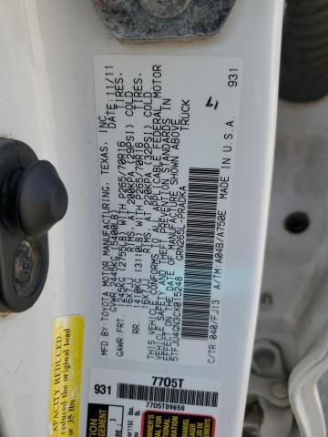 5TFJU4GN3CX015248 - 2012 TOYOTA TACOMA DOUBLE CAB PRERUNNER WHITE photo 13