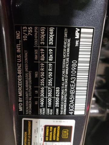 4JGDA5HBXEA310980 - 2014 MERCEDES-BENZ ML 350 4MATIC BLUE photo 13