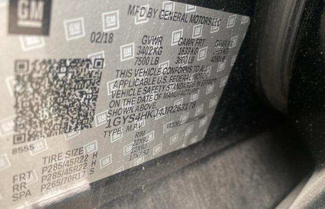 1GYS4HKJ4JR263178 - 2018 CADILLAC ESCALADE ESV LUXURY BLACK photo 10