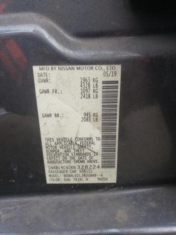 1N4BL4CV2KN328224 - 2019 NISSAN ALTIMA SR GRAY photo 12