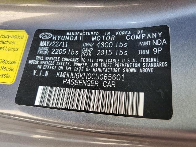 KMHHU6KH0CU065601 - 2012 HYUNDAI GENESIS CO 3.8L SILVER photo 12