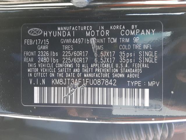 KM8JT3AF1FU087842 - 2015 HYUNDAI TUCSON GLS BLACK photo 12