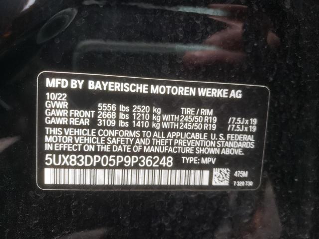 5UX83DP05P9P36248 - 2023 BMW X3 M40I BLACK photo 13