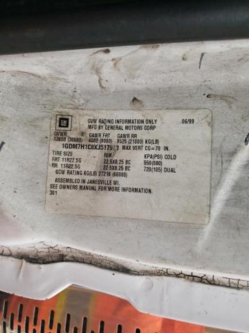 1GDM7H1C8XJ517910 - 1999 GMC C-SERIES C7H042 WHITE photo 12