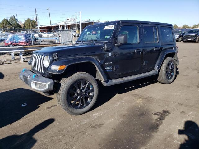 1C4JJXP66NW214449 - 2022 JEEP WRANGLER U SAHARA 4XE BLACK photo 1