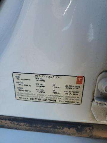 5YJSA1E22LF360575 - 2020 TESLA MODEL S WHITE photo 13