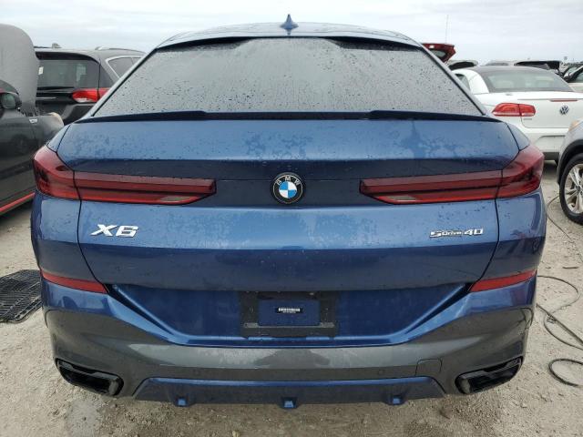 5UXCY4C01M9E76429 - 2021 BMW X6 SDRIVE 40I BLUE photo 6