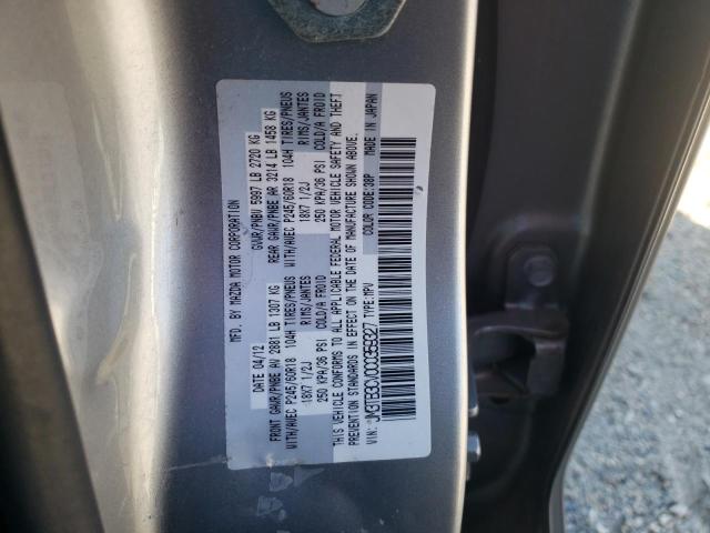 JM3TB3CV0C0359327 - 2012 MAZDA CX-9 GRAY photo 12